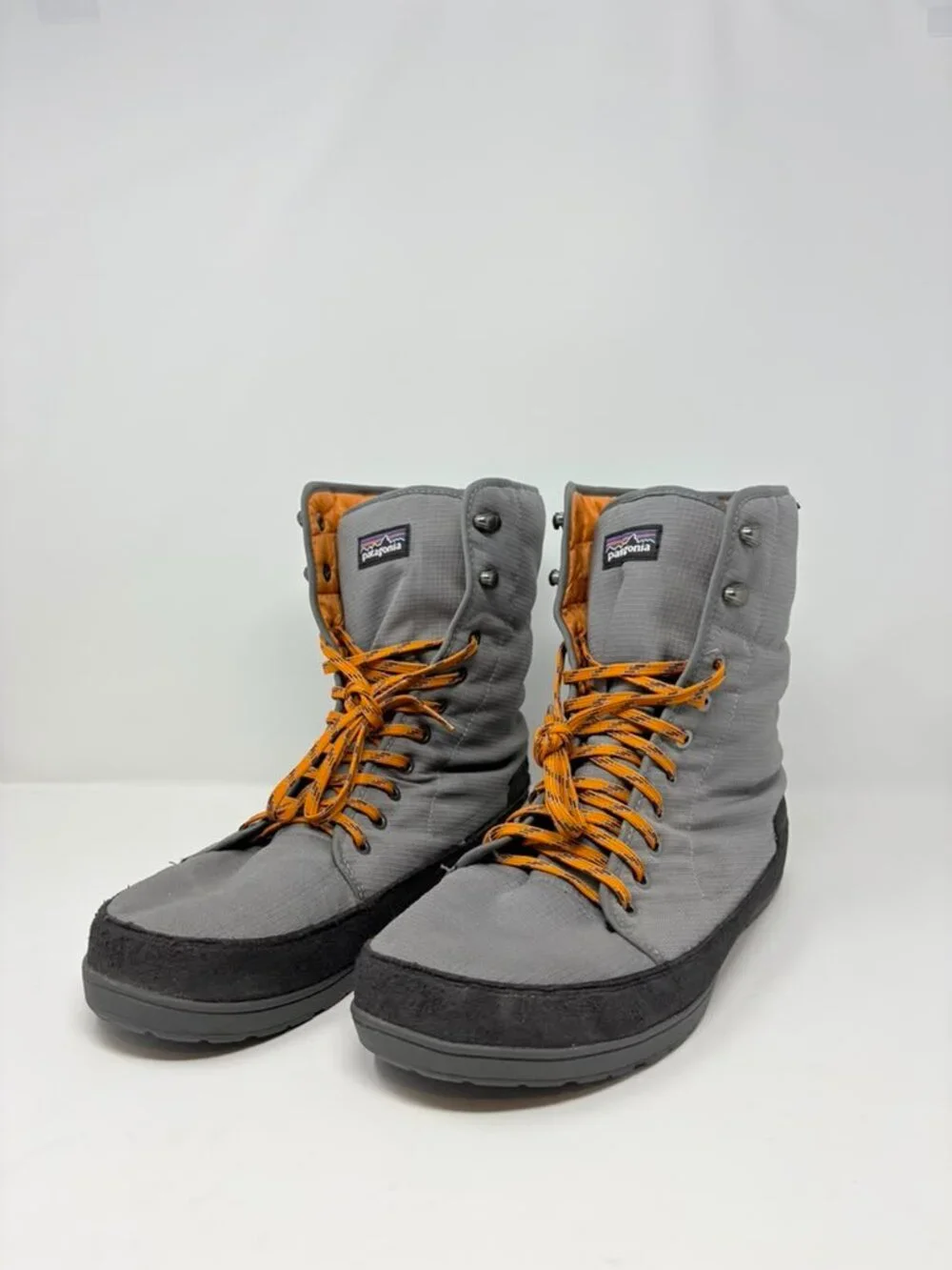 Patagonia Activist Puff High Waterproof Winter Boots Gray Orange Men’s US 14
